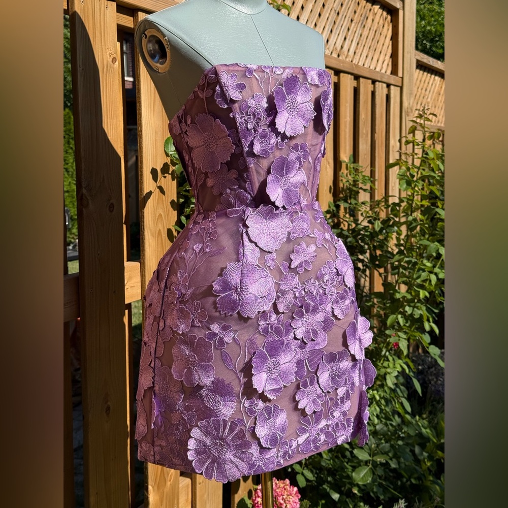🆕 BRONX & BANCO 🧿 NWOT Jasmine Maraya Lilac Mini Dress - Sz XS US 2 - Picture 4 of 16